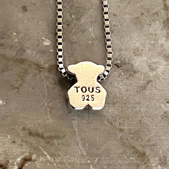 Signed TOUS Iconic Bear Sterling Silver 925 Sweet Dolls Bear Pendant Necklace - Picture 5 of 16